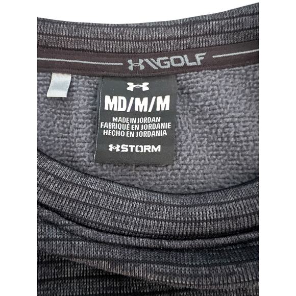 UNDER ARMOUR MENS GOLF LONG SLEEVE CREW NECK PULLOVER BLACK SIZE M - Picture 5 of 15
